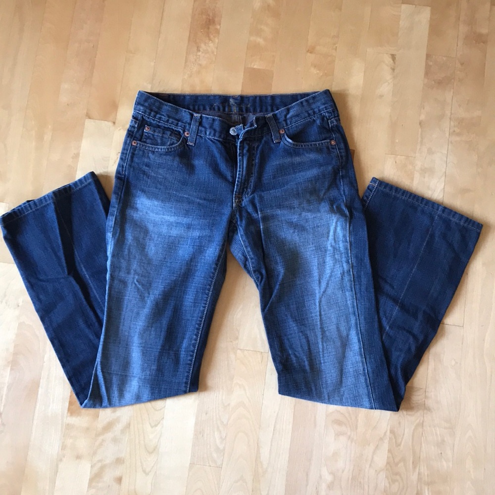 Denim jeans stone wash boot cut